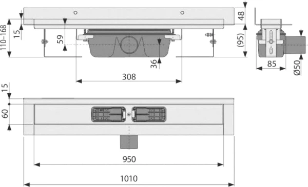 душевой лоток alcaplast apz16-950 без решетки душевой лоток alcaplast apz16-950 без решетки