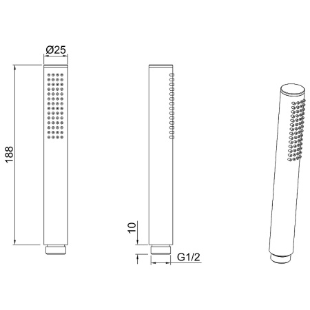 ручной душ allen brau priority 5.31020-mg графит брашированный