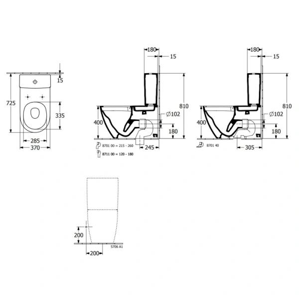 бачок для унитаза villeroy & boch subway 2.0 5706a101