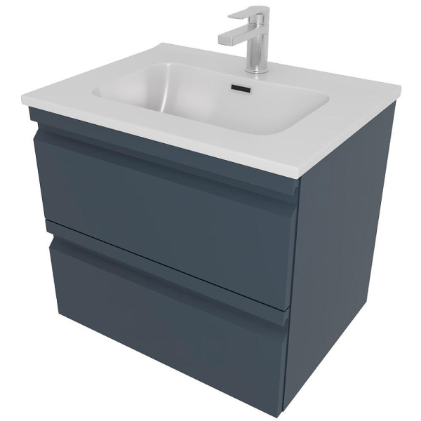 тумба с раковиной aquatek вега 60 aq77060-mg подвесная серая матовая