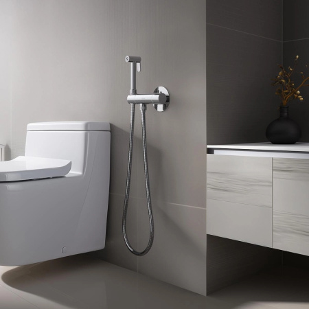 гигиенический душ со смесителем aquatek оберон aq1027cr с термостатом хром