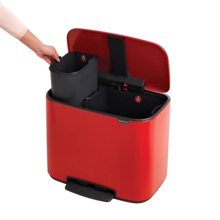 мусорное ведро brabantia pedal bin bo pedal bin 121166 23 + 11 л