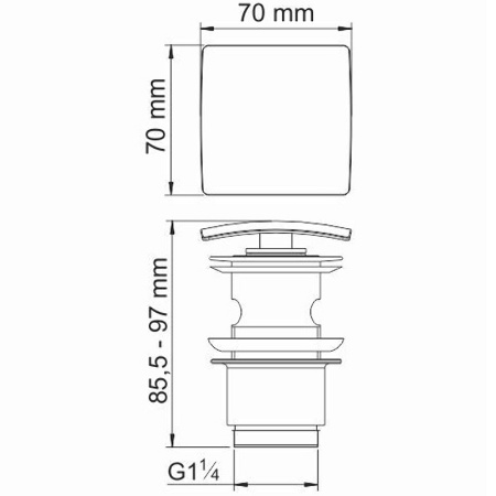 донный клапан wasserkraft glan a166 click-clack, черный глянец