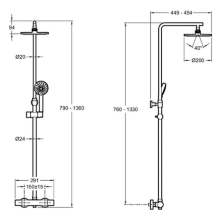 душевая система jacob delafon brive e24322-cp с термостатом, цвет хром