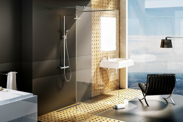 душевая перегородка ravak walk-in free 130 gw9fj0c00z1 профиль хром, стекло прозрачное