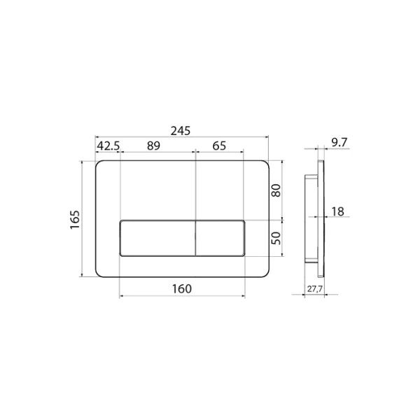 кнопка смыва для инсталляции iddis profix air pra41chi77 для унитаза, абс-пластик, цвет хром