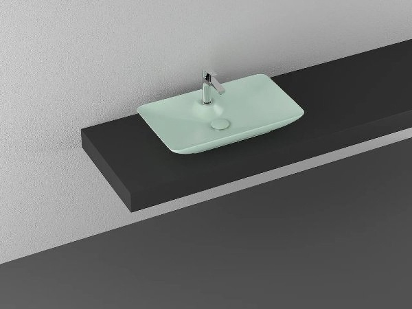 раковина isvea sistemay clear 10sy50065sv-2t накладная, 64.4x39.5 см, мятно-зеленый матовый
