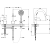 смеситель gessi via tortona 18637#149 для ванны, на борт, на 3 отверстия, цвет finox