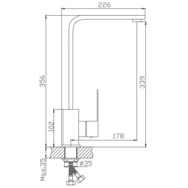 смеситель для кухни haiba hb70803-7 черный матовый