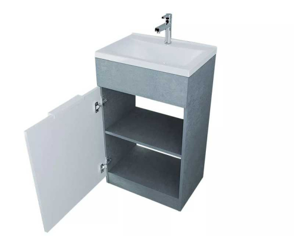 тумба с раковиной 1marka revo 50н, бетон светло-серый, у99085 тумба с раковиной 1marka revo 50н, бетон светло-серый, у99085