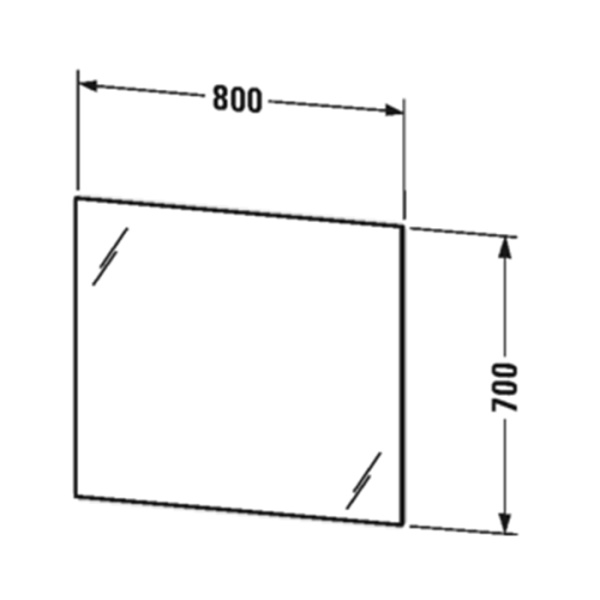 зеркало duravit light and mirror lm7826d0000 с led подсветкой, 70х80х3.3 см