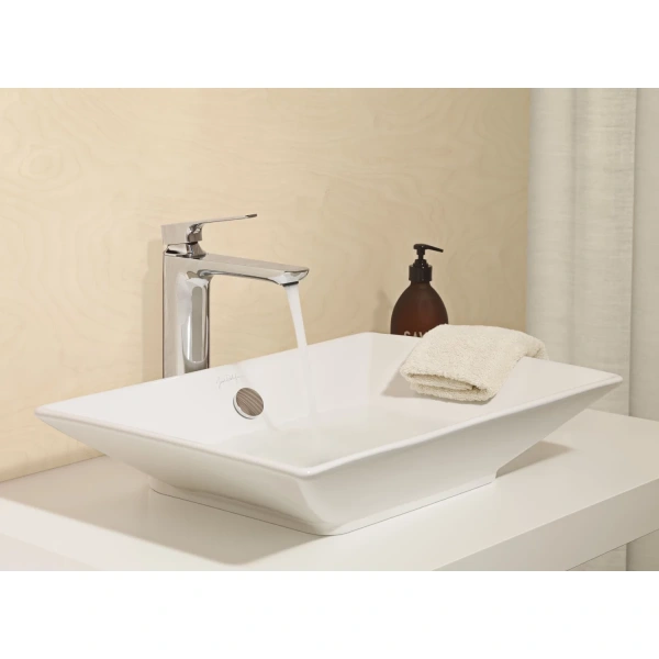 смеситель для раковины jacob delafon aleo+ e72336-4-cp без донного клапана, хром