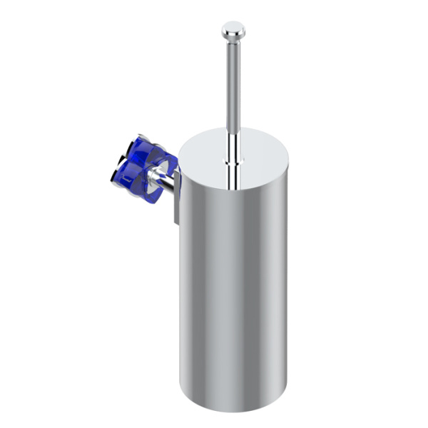 THG Pétale de cristal bleu Ёршик для унитаза для туалета, подвесной, хром/синий хрусталь