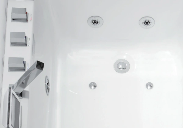 акриловая ванна gemy g9066 ii o r гидромассажная, 171х86 см, правосторонняя, цвет белый