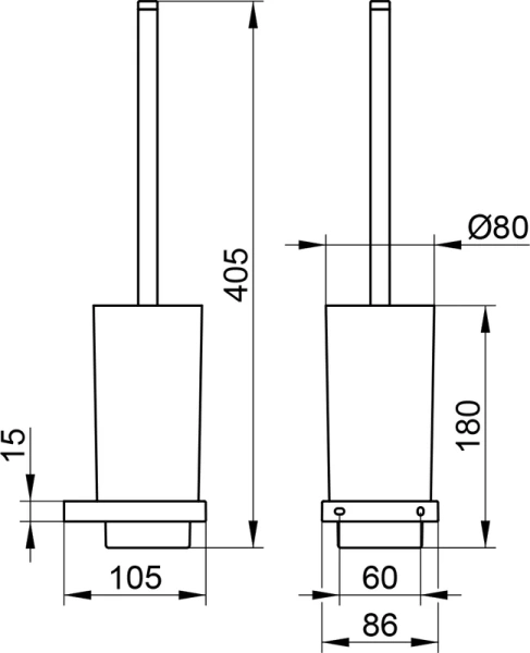 Ёршик для унитаза Keuco Edition 11 11164 латунь шлифованная