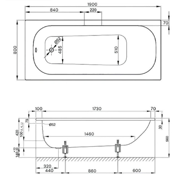 ванна стальная bette form 2951-000 ad plus 190x80 см, с водоотталкивающим покрытием, белый