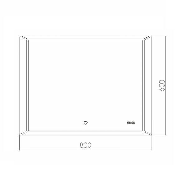 зеркало azario voll 800*600 сенсор выкл+часы