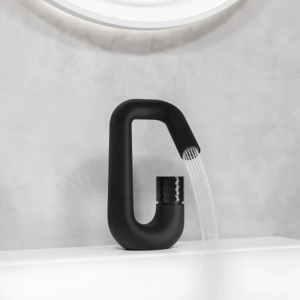 смеситель для раковины iddis twist twiblbti01 матовый черный