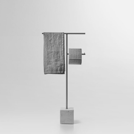 напольная стойка antonio lupi bivio bivio2.8/steel.carrara сатино/белый мрамор