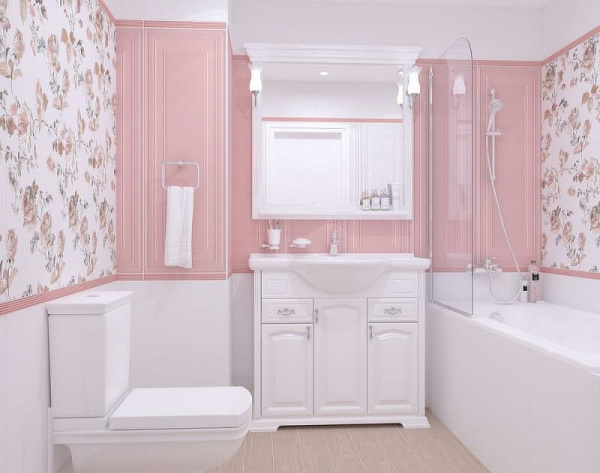 Керамическая плитка Kerama Marazzi Монфорте розовый панель обрезной 14007R настенная 40х120 см