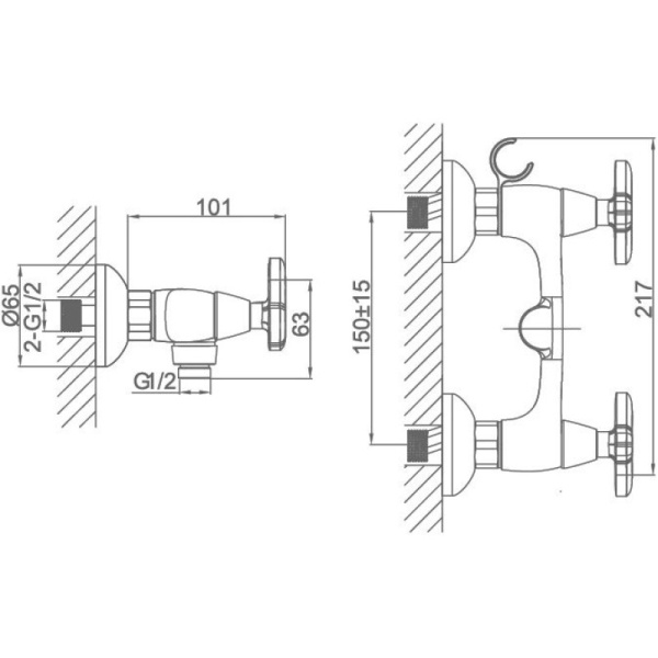 смеситель для душа d&k hessen goethe da1383141