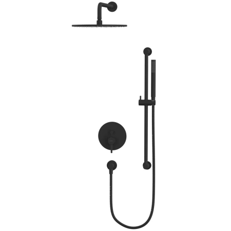 душевой комплект whitecross y yset05bl 300 мм, со смесителем, черный матовый