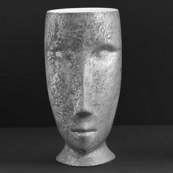 раковина напольная kerasan artwork 474061 moloco, с отверстием для слива в стену, цвет античная платина