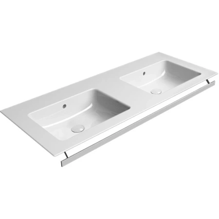 Раковина GSI Pura 8845111 подвесная, двойная 120x50 см, Bianco lucido (Белый глянец)