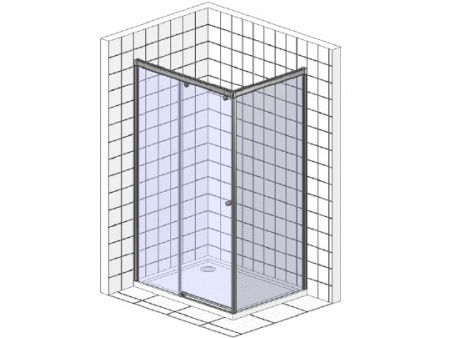 Душевой уголок Vegas Glass ZP+ZPV 100*70 07 02 профиль матовый хром, стекло шиншилла