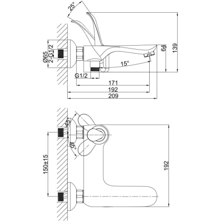 смеситель для ванны с душем d&k venice baciano da1033256 белый хром