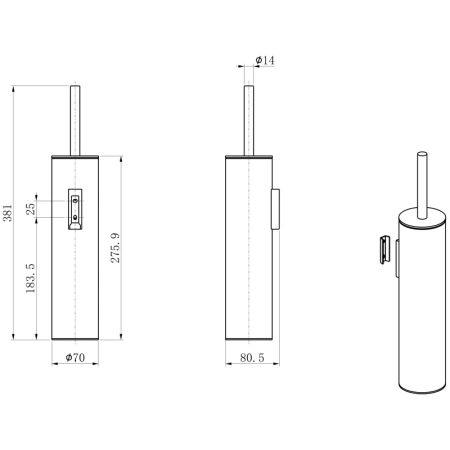 ёршик wonzon & woghand ww-v4601-mw настенный, белый матовый