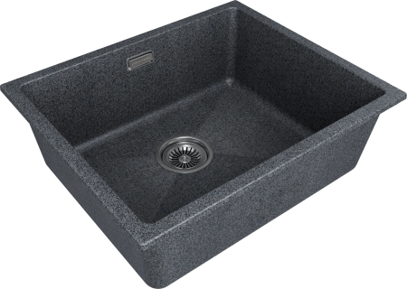 кухонная мойка 555 мм paulmark lumi 55uni lu55-dg, it-granit, цвет графит.