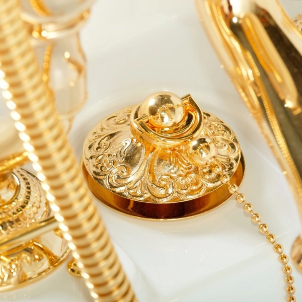 ванна из литьевого мрамора migliore impero 25261 180x87 цвет белый/золото