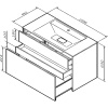 тумба под раковину am.pm inspire 2.0 m50afhx1003gm подвесная 100 см, 3 ящика, цвет графит, матовый