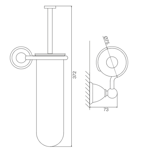 Ёршик для унитаза FIMA|Carlo Frattini Accessori F6046/1OR подвесной, настенная