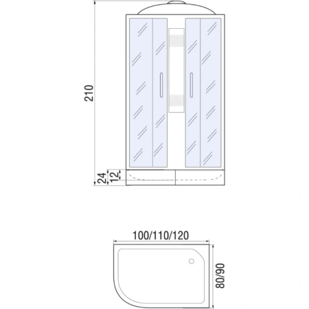 душевая кабина river nara 120х90 мт r 10000003643 с поддоном