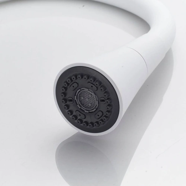 смеситель для кухни rose r213c с гибким изливом, белый