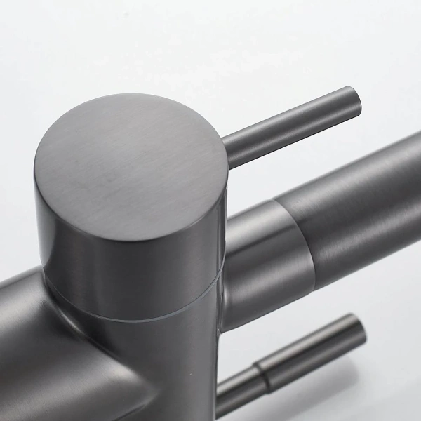 смеситель для кухни shevanik s468t с подключением к фильтру, оружейная сталь