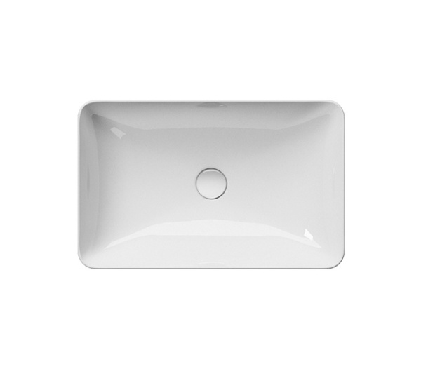 раковина gsi pura 8837pvc11 накладная, 60x38 см, цвет bianco lucido
