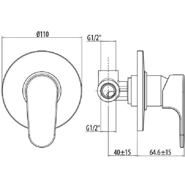 смеситель для душа gattoni h2omix 1000 1030/10c0cr