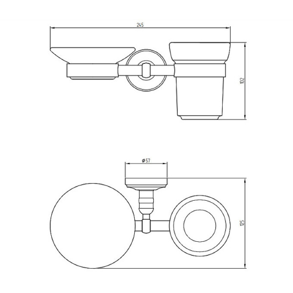 Стакан для зубных щеток с мыльницей Migliore Mirella 17244 Хром