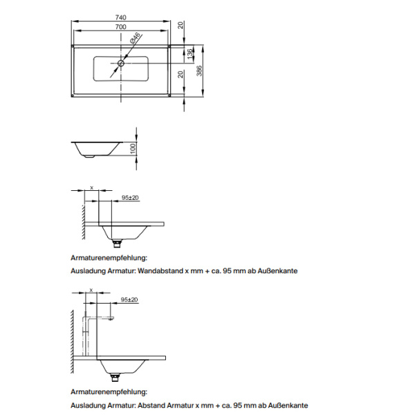 раковина встраиваемая bette loft a231-000 белая