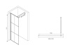 душевая перегородка abber ag62120b 120x200 профиль черный, стекло прозрачное
