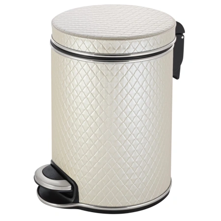Мусорное ведро 8л, бежевый хром Geralis Romb V-NCLH-S