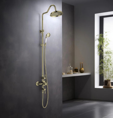 душевая система aquatek классик aq2563pg с термостатом полированное золото