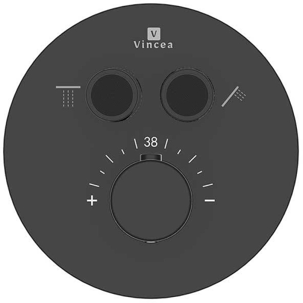 душевая система vincea inspire vsfw-3i22mt5mb с термостатом черная матовая