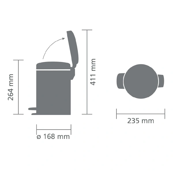 Мусорное ведро 3л Brabantia NewIcon 113123