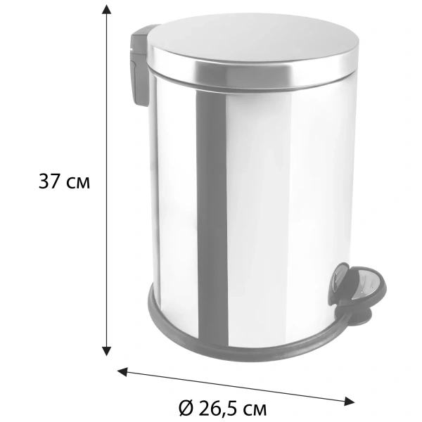Мусорное ведро Fixsen FX-34024D 12л, с педалью, хром