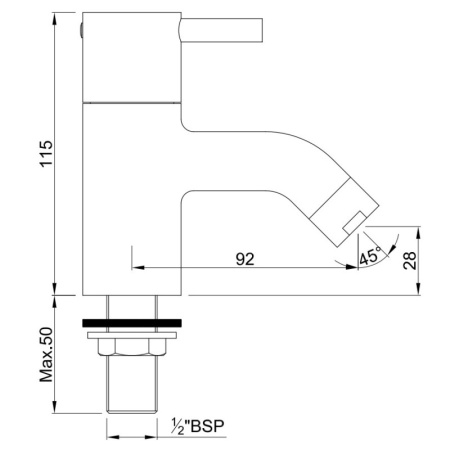 кран для холодной воды jaquar florentine flr-chr-5011n