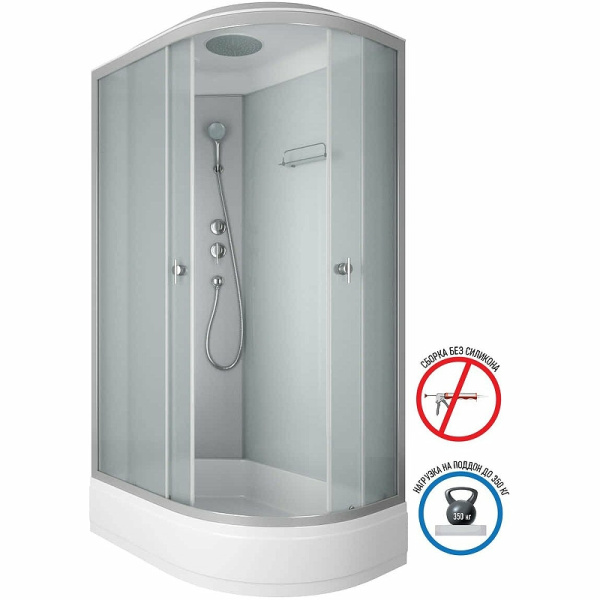 душевая кабина niagara eco 120x80 l e120/80/26l/mt без гидромассажа